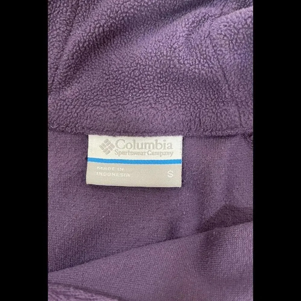 Women’s Columbia Fleece Purple 1/4 Zip Mock Neck Pullover Size Small - Picture 3 of 4